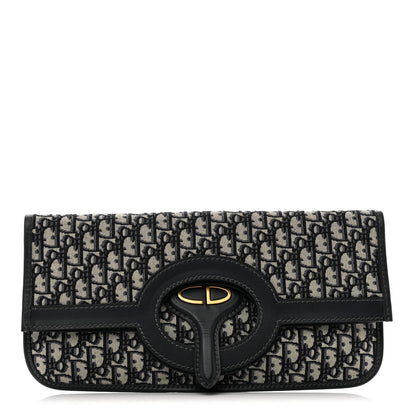 Christian Dior Oblique Fold Over Clutch Blue 1 of 6