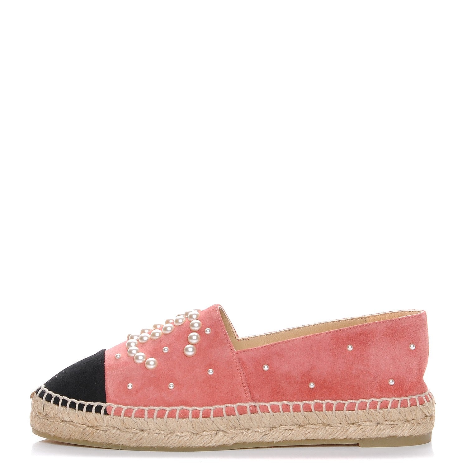 Chanel Suede Pearl CC Espadrilles 37 Pink 1 of 10