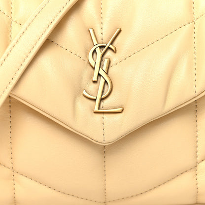 Saint Laurent Lambskin Quilted Toy Loulou Puffer Monogram Chain Satchel Jaune Pale 8 of 10