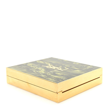 Saint Laurent Plexiglass Monogram Minaudiere Tuxedo Box Clutch Shaded Green Oro Antico 4 of 11