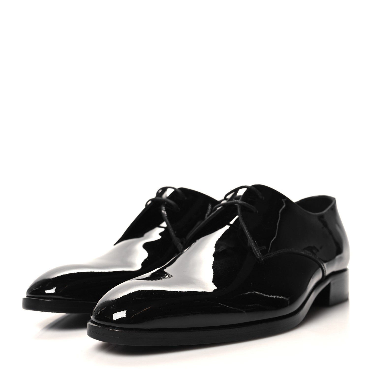 Saint Laurent Patent Baltimora Lace Up Derby Shoes 39.5 Black 3 of 9