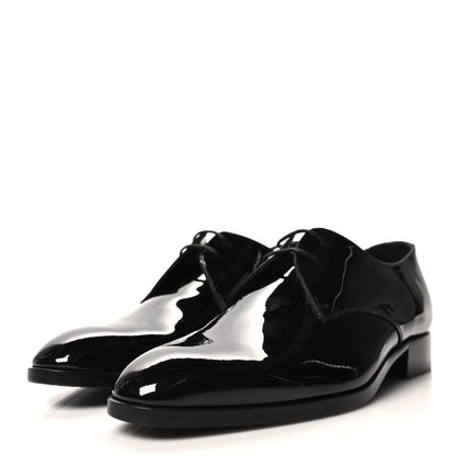 Saint Laurent Patent Baltimora Lace Up Derby Shoes 39.5 Black 3 of 9