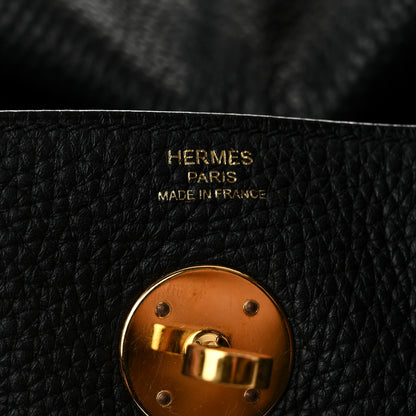 Hermes Taurillon Clemence Lindy 26 Black 6 of 12