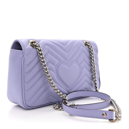 Gucci Calfskin Matelasse Small GG Marmont Shoulder Bag Lapis 2 of 10