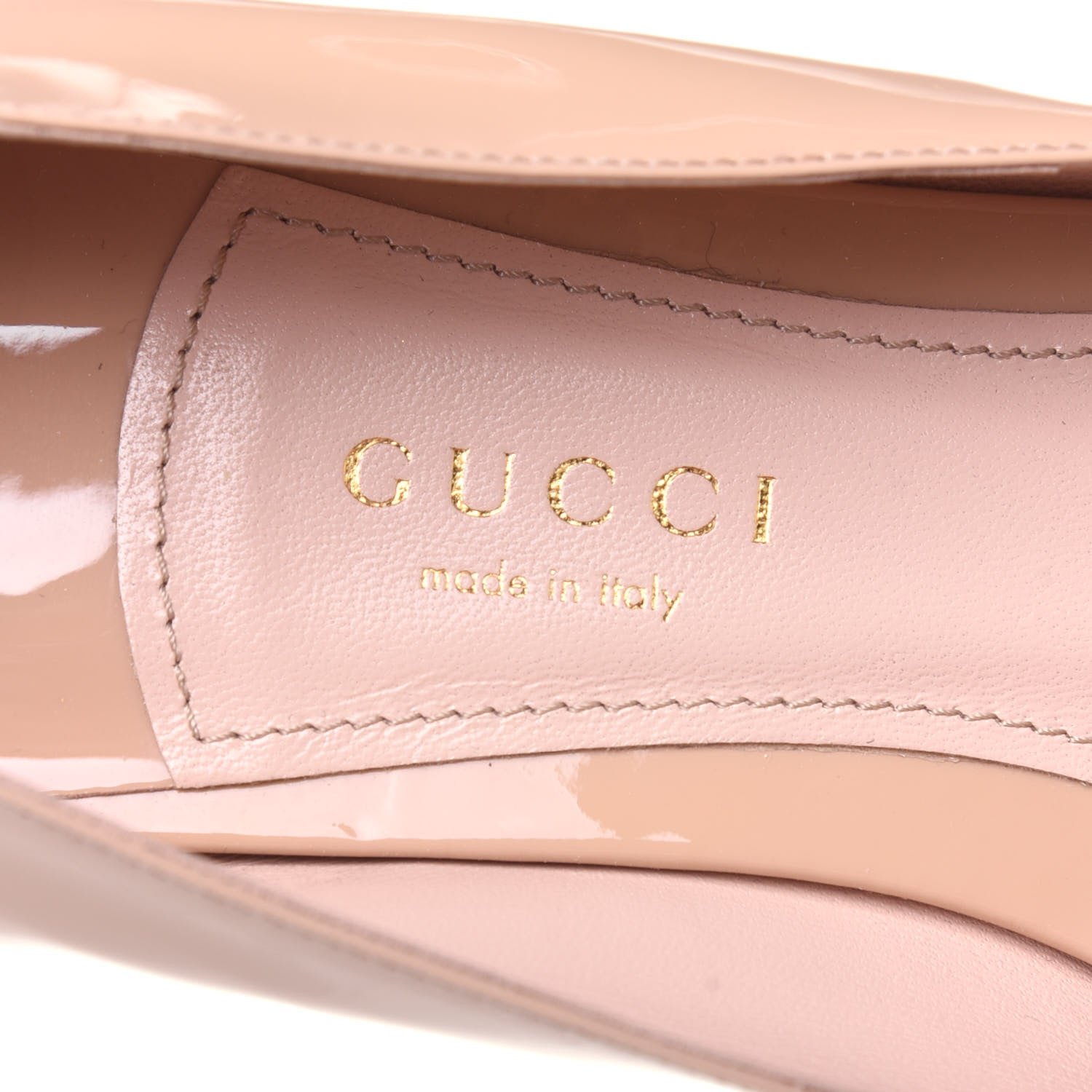 Gucci Patent Double Strap Aneta Flats 38.5 Pink Apricot 7 of 12