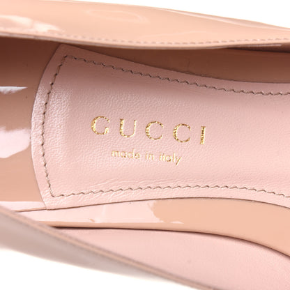 Gucci Patent Double Strap Aneta Flats 38.5 Pink Apricot 7 of 12