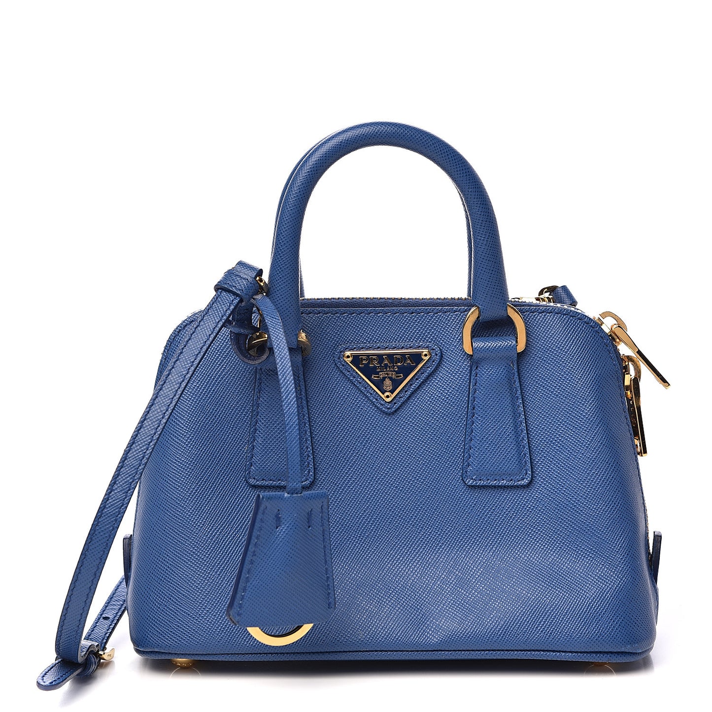 Saffiano Lux Mini Promenade Tote Azzurro