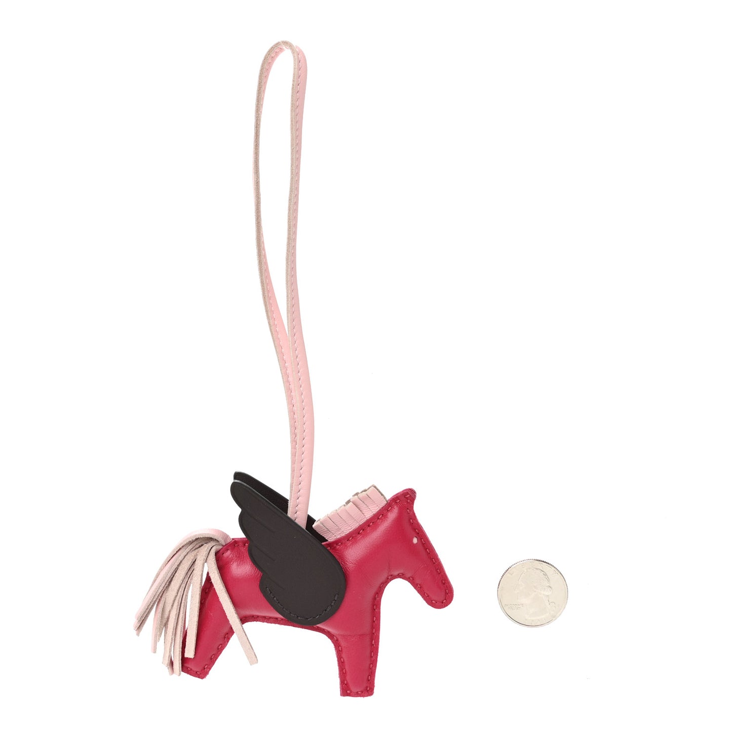 Milo Lambskin Grigri Rodeo Pegase Horse Bag Charm PM Framboise Rose Sakura Rouge Sellier