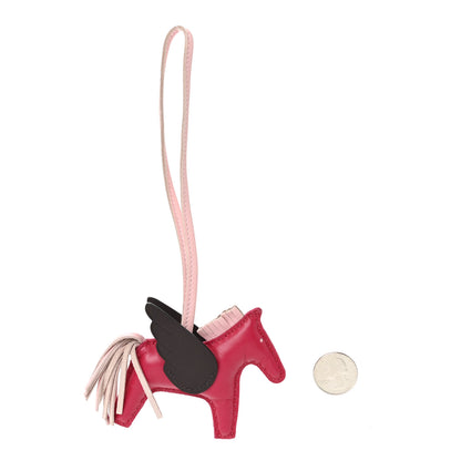 Hermes Milo Lambskin Grigri Rodeo Pegase Horse Bag Charm PM Framboise Rose Sakura Rouge Sellier 2 of 5