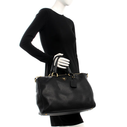 Prada Vitello Daino Tote Nero Black 3 of 13