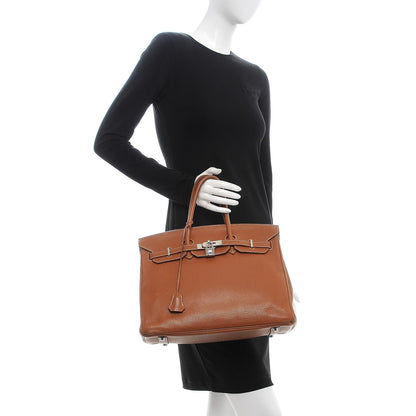Hermes Taurillon Clemence Birkin 35 Gold 2 of 43