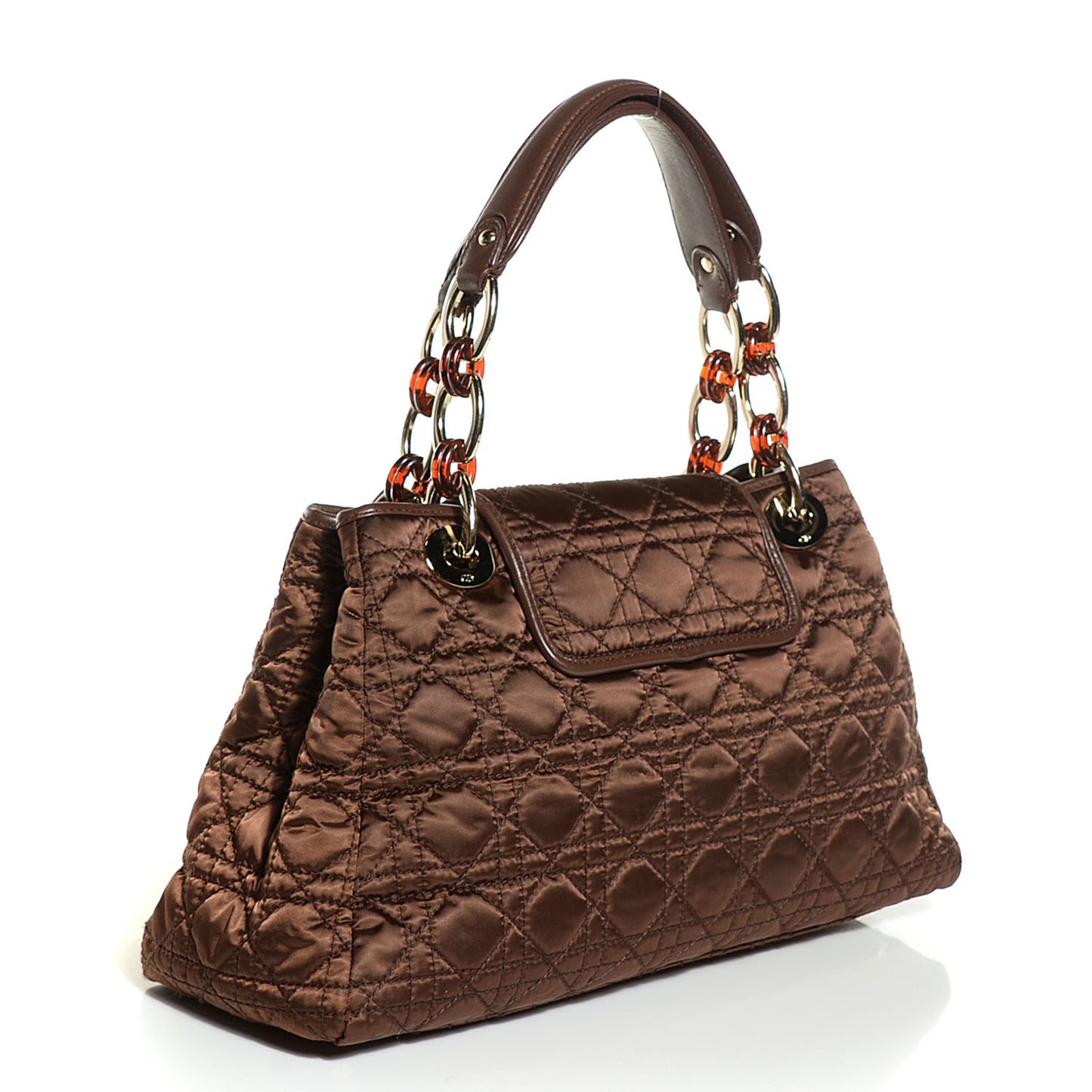 Nylon Cannage Medium Charming Lock Tote Chocolate