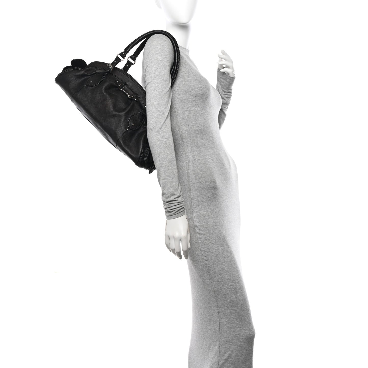 Calfskin My Dior Frame Pocket Satchel Black