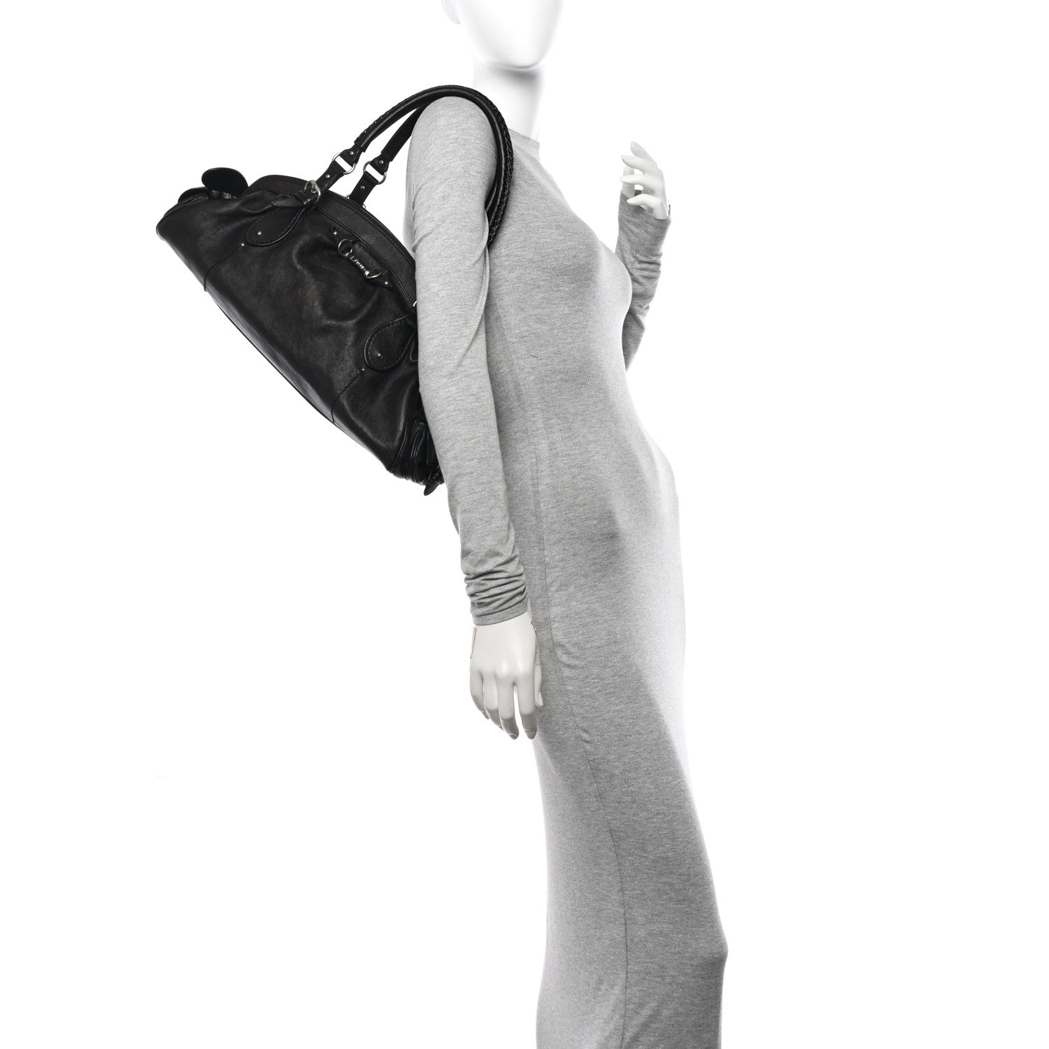 Christian Dior Calfskin My Dior Frame Pocket Satchel Black 3 of 9