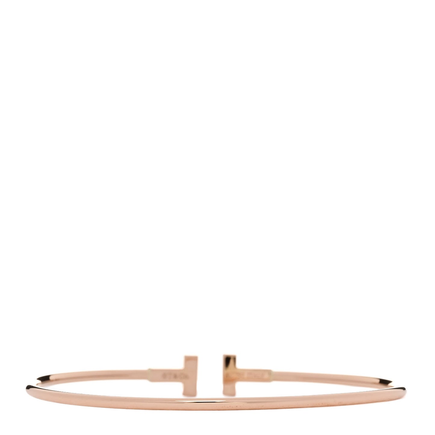 18K Rose Gold Narrow T Wire Bracelet