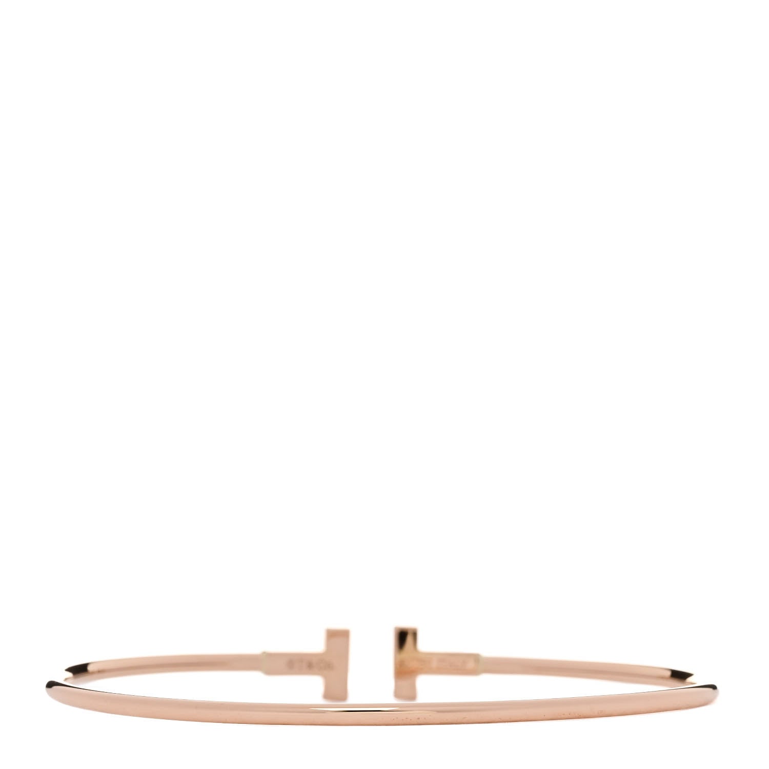 Tiffany 18K Rose Gold Narrow T Wire Bracelet 2 of 3