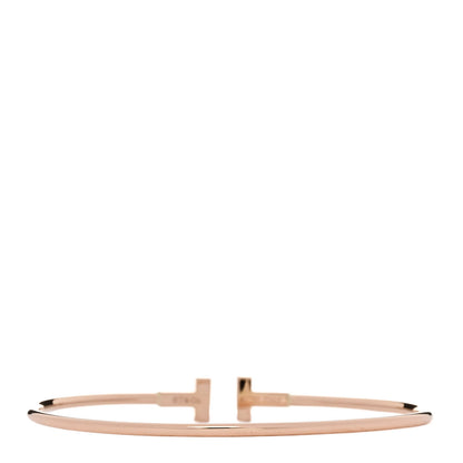 Tiffany 18K Rose Gold Narrow T Wire Bracelet 2 of 3