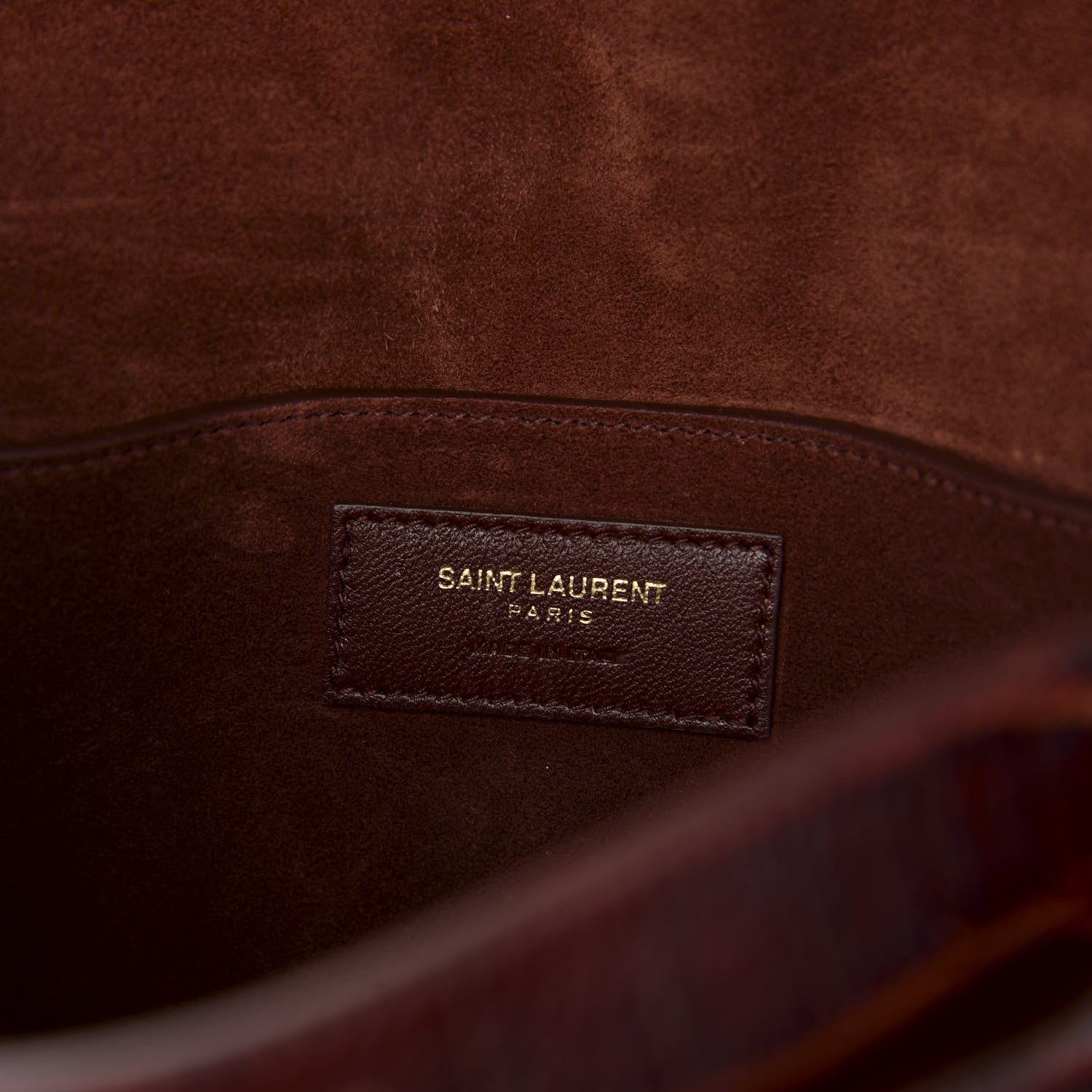 Saint Laurent Crocodile Embossed Calfskin Betty Messenger Dark Blood 10 of 10