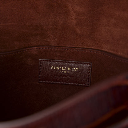Saint Laurent Crocodile Embossed Calfskin Betty Messenger Dark Blood 10 of 10
