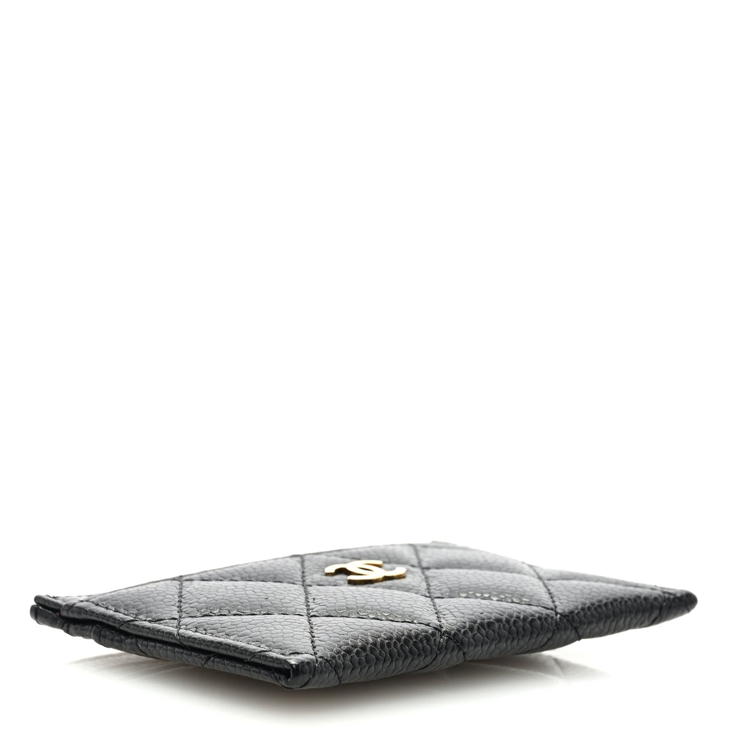 Caviar Quilted Card Holder Black
