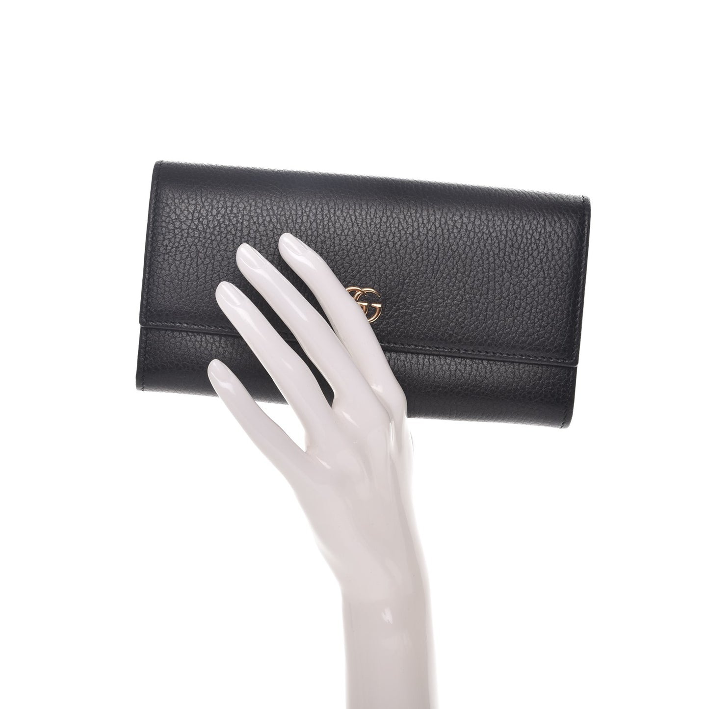 Dollar Calfskin GG Marmont Continental Wallet Black