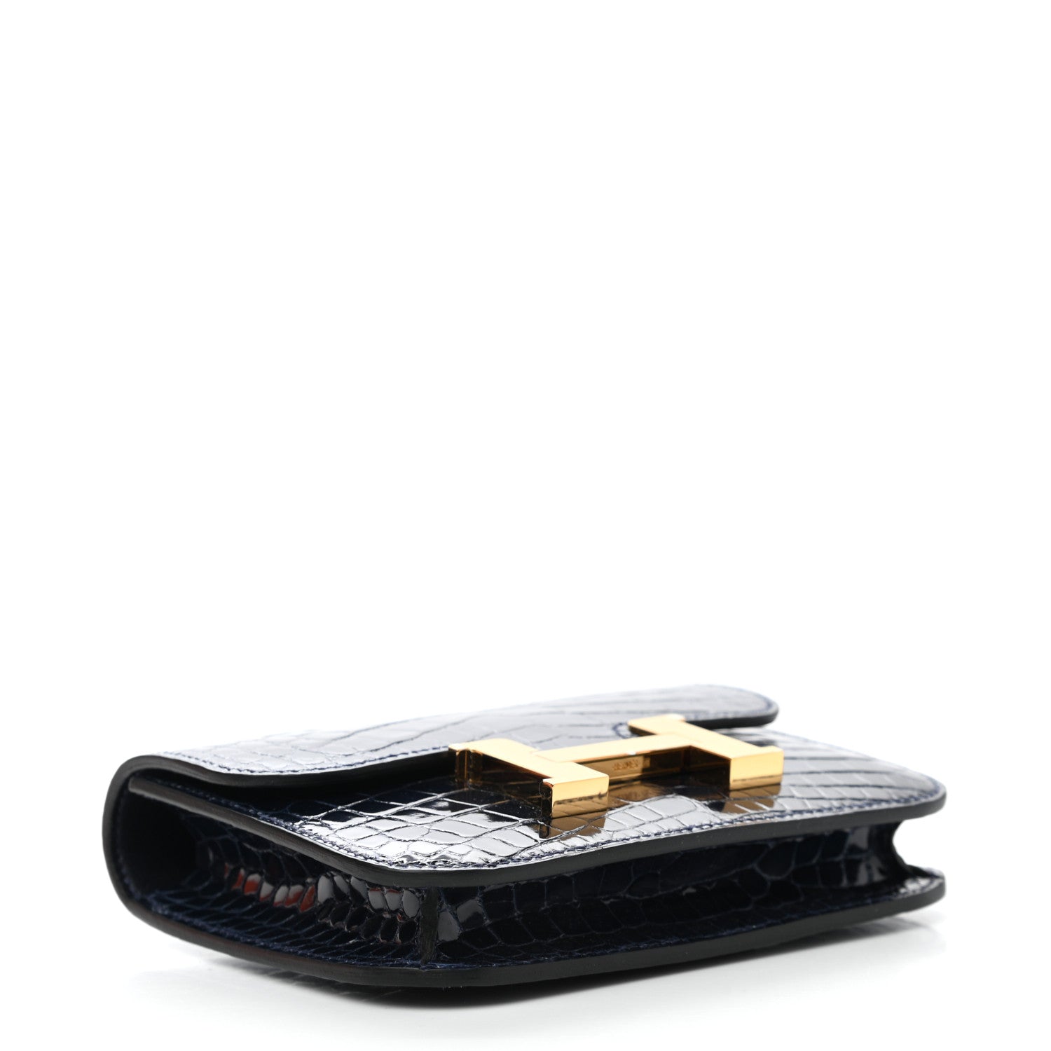 Hermes Shiny Alligator Constance Slim Wallet Bleu Abysse 5 of 9