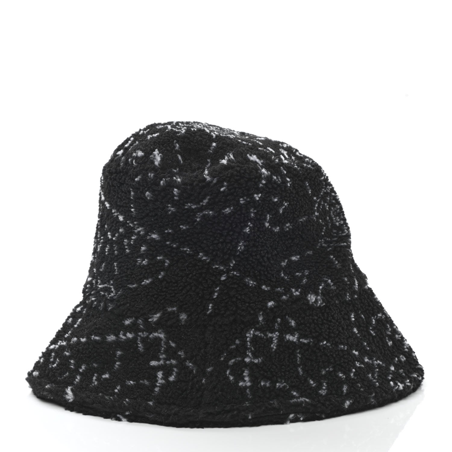 Chanel Faux Fur CC Bucket Hat M Black White 5 of 8