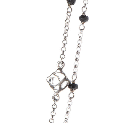 David Yurman Sterling Silver Black Onyx Station Chain Necklace 4 of 5