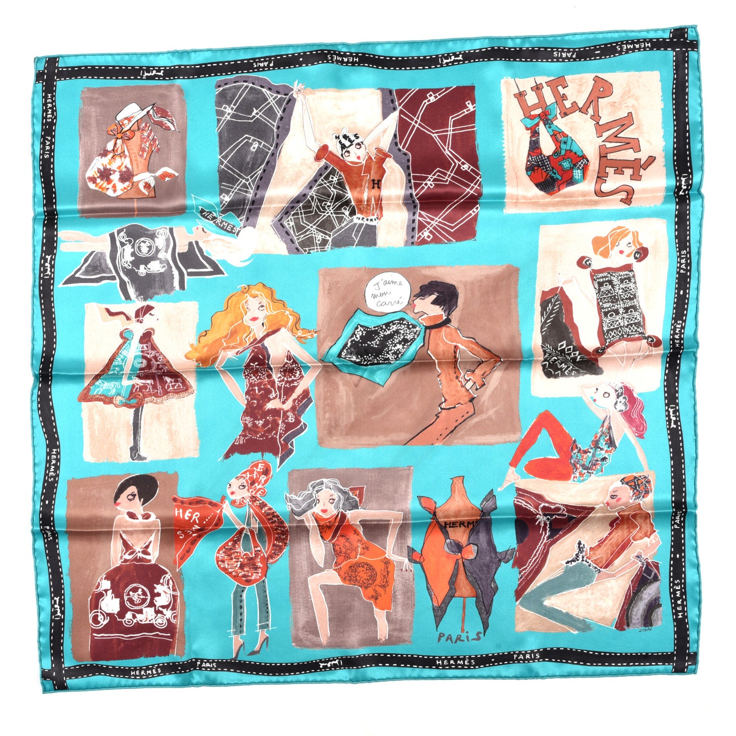 Silk J'aime Mon Carre Scarf 70