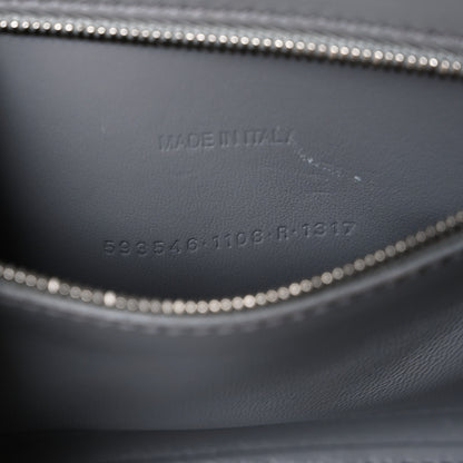 Balenciaga Shiny Calfskin Crocodile Embossed Small Hourglass Top Handle Bag Balenciaga Grey Balenciaga Grey 8 of 11