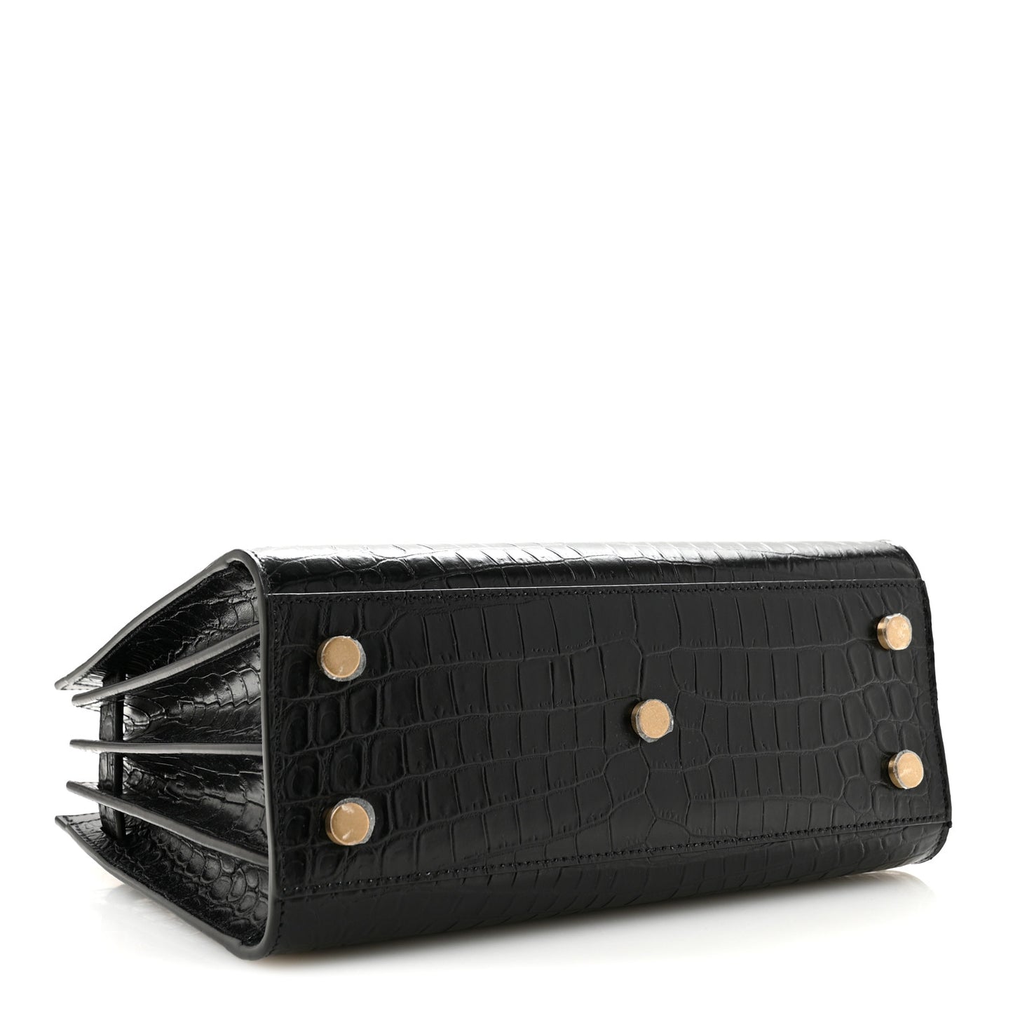 Calfskin Crocodile Embossed Baby Sac De Jour Black