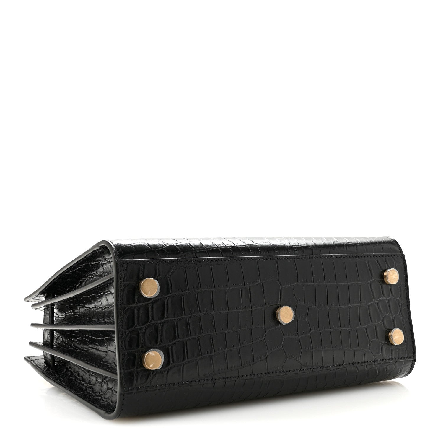 Saint Laurent Calfskin Crocodile Embossed Baby Sac De Jour Black 5 of 12