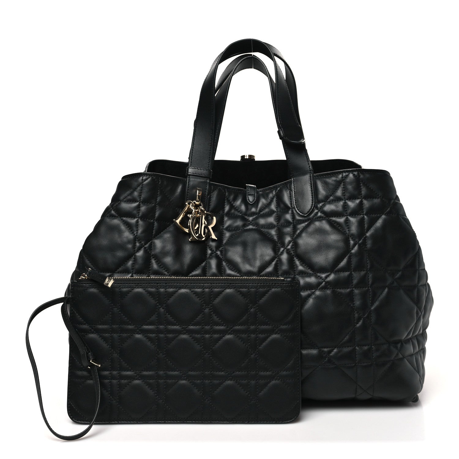 Christian Dior Calfskin Macrocannage Large Toujours Black 1870260