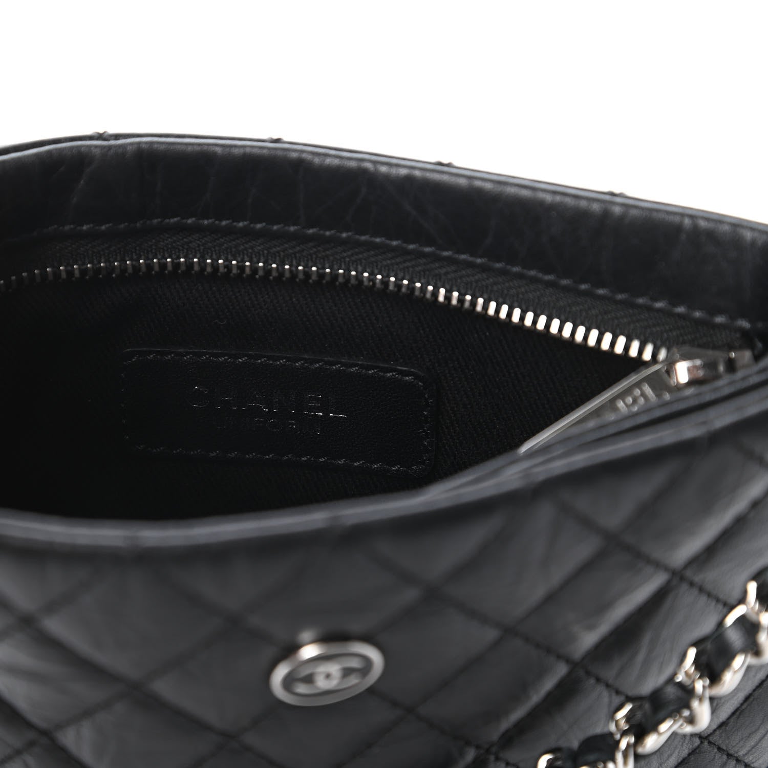 Chanel Aged Calfskin Quilted Crossbody Bag Black 8 of 10