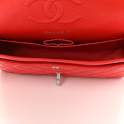 Chanel Lambskin Perforated Medium Double Flap Red 5 of 10