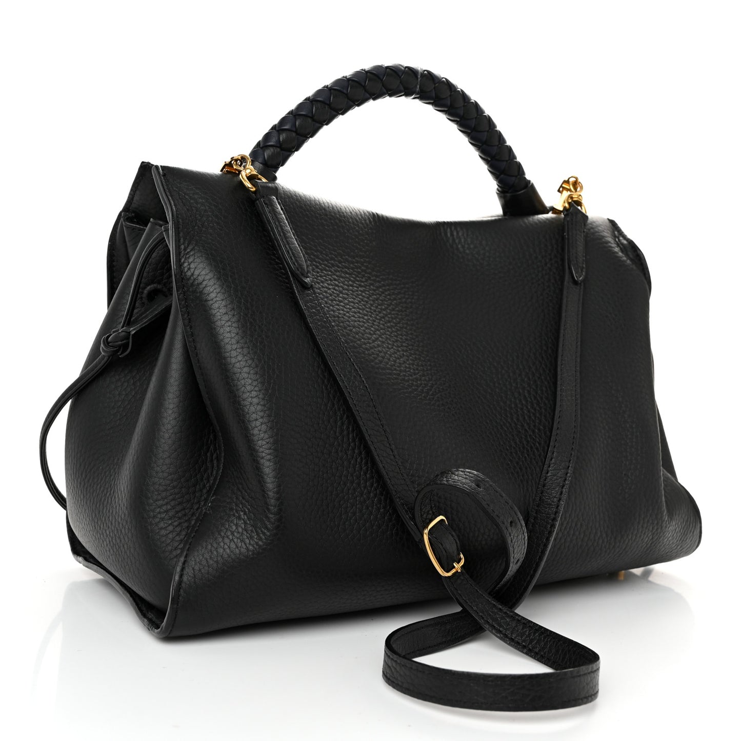Heavy Grain Iris Tote Black