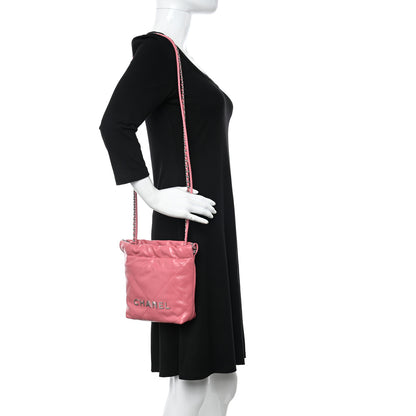 Chanel Shiny Calfskin Quilted Mini Chanel 22 Pink 2 of 10