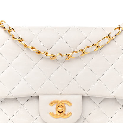 Chanel Lambskin Quilted Medium Double Flap White 9 of 20