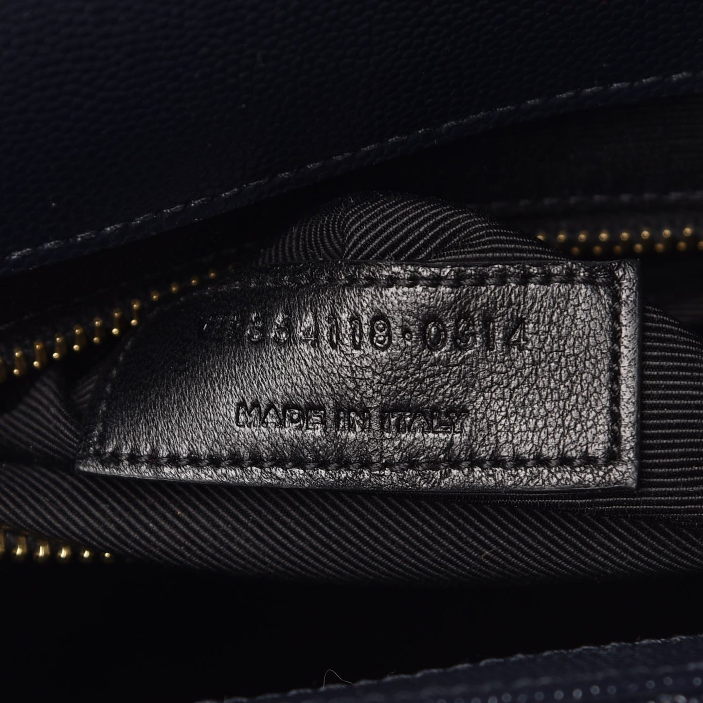 Grain De Poudre Matelasse Chevron Large Monogram Satchel Midnight Blue