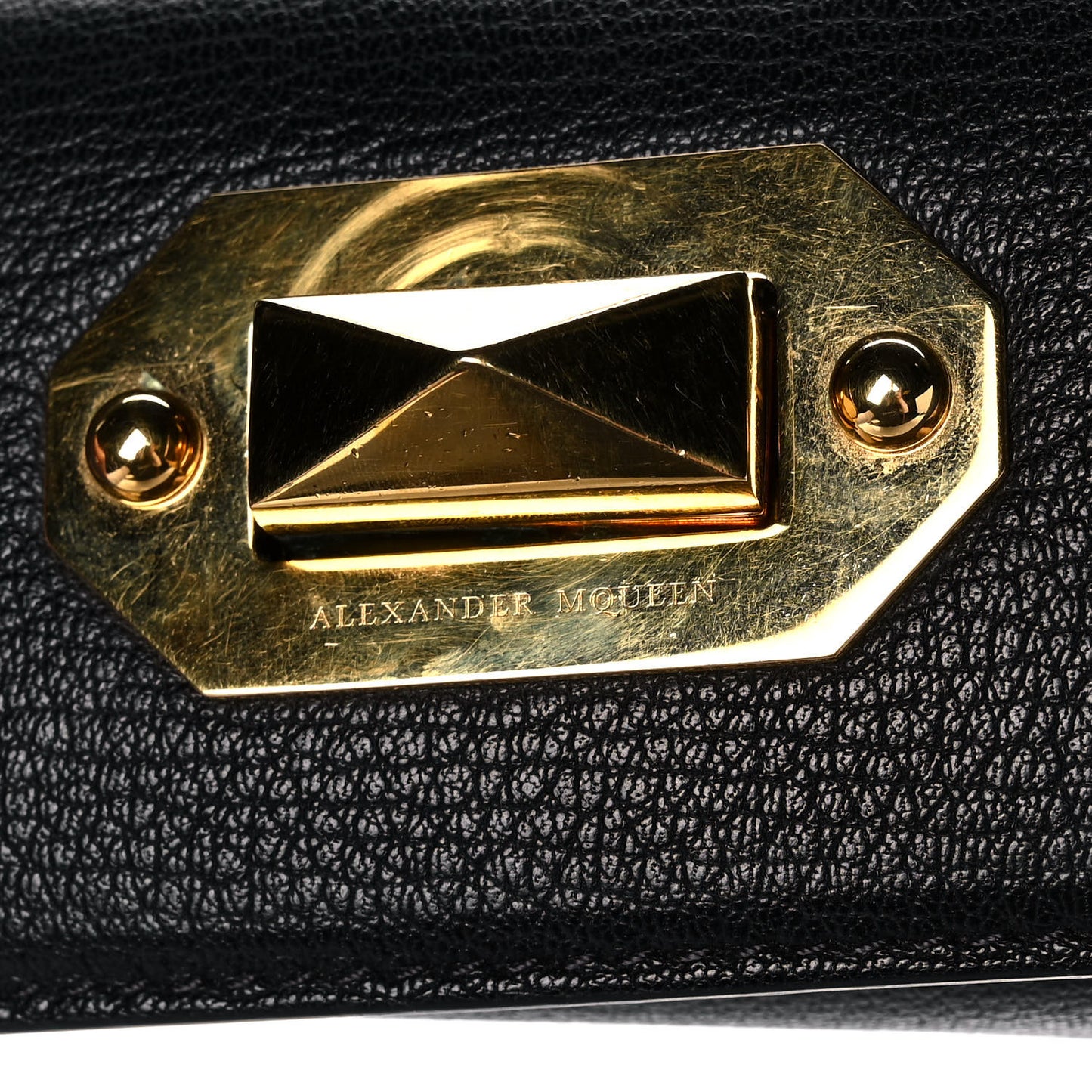 Silky Amish Grained Goatskin Box Shoulder Bag 16 Black
