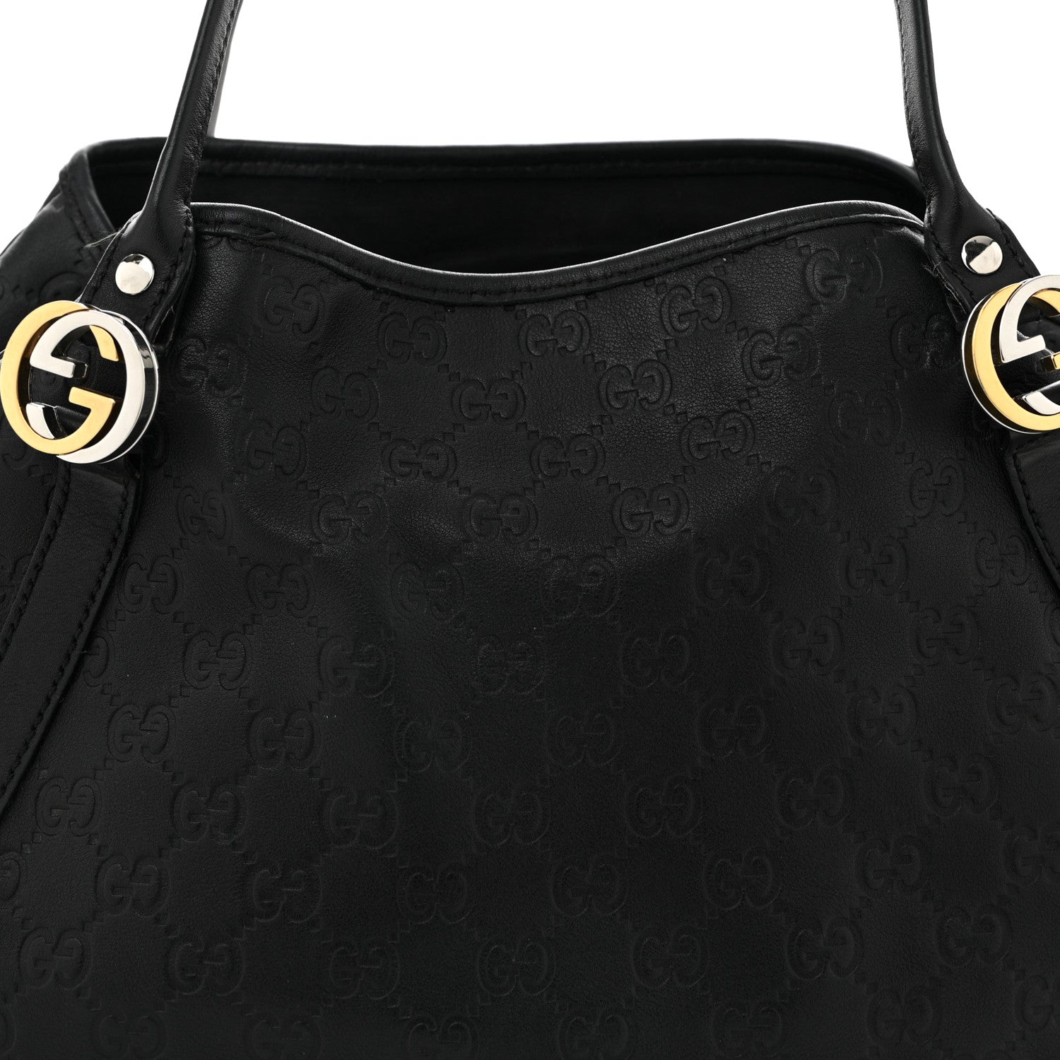 Gucci Guccissima Medium GG Twins Shoulder Bag Black 8 of 11