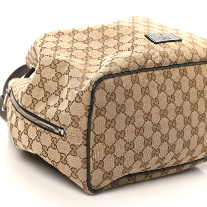 Gucci Monogram Dollar Calfskin O Drawstring Backpack Beige Ebony Testa di Moro Dark Chocolate 9 of 10
