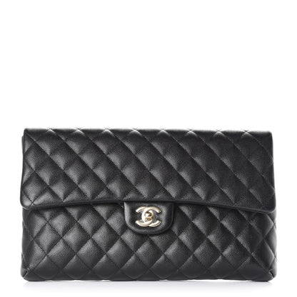 Chanel Caviar Quilted Flap Clutch Black 1 of 8
