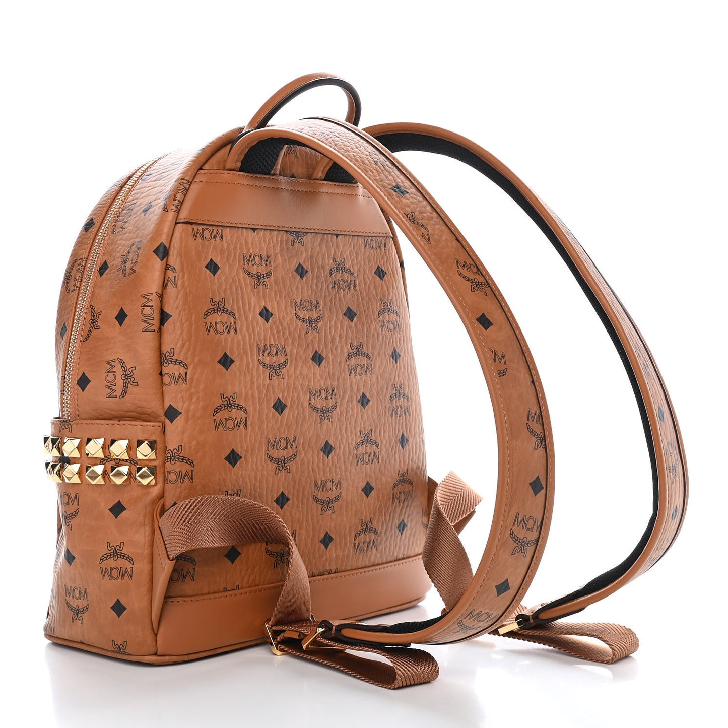 Visetos Small Side Stud Stark Backpack Cognac