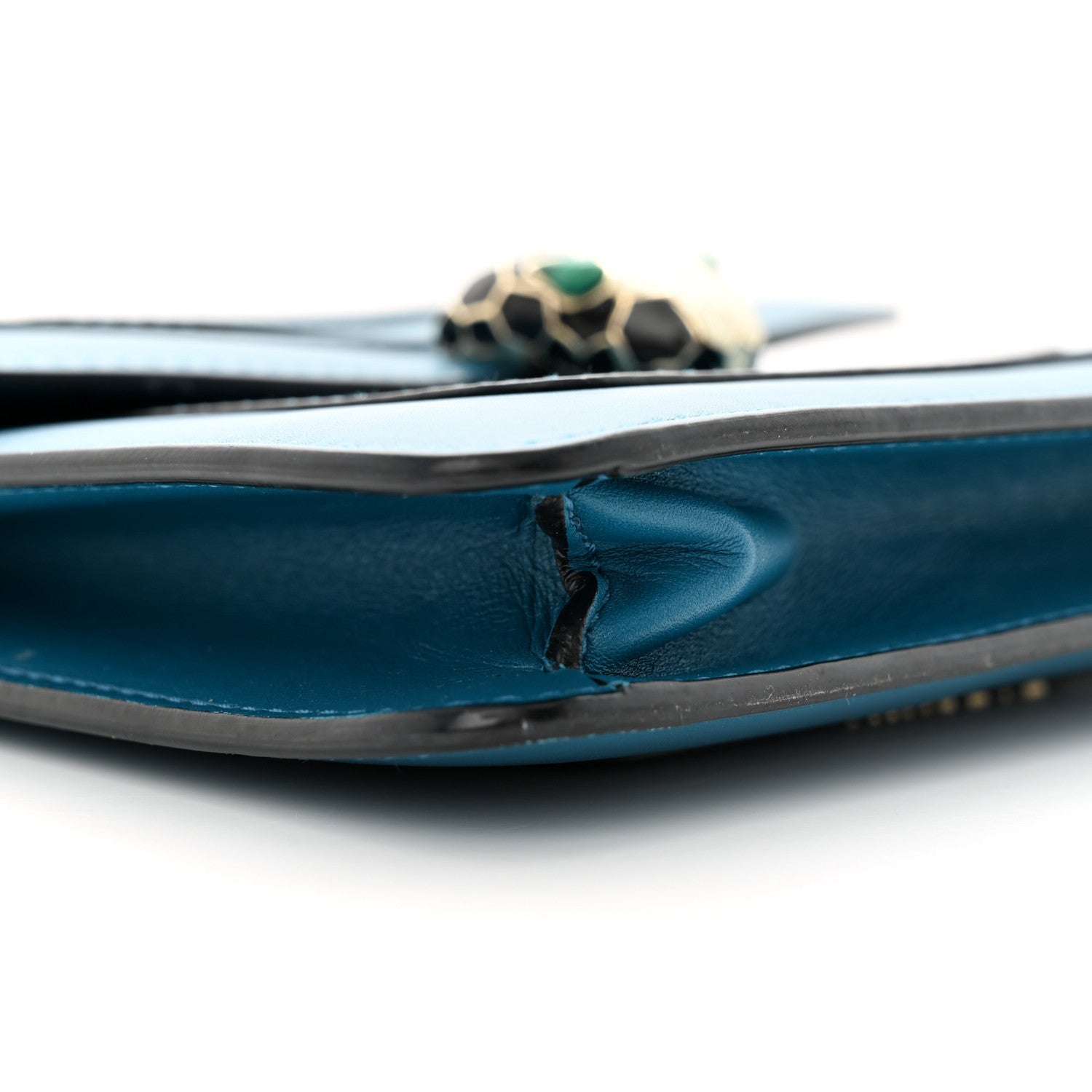 Bulgari Calfskin Serpenti Forever Crossbody Blue 9 of 30