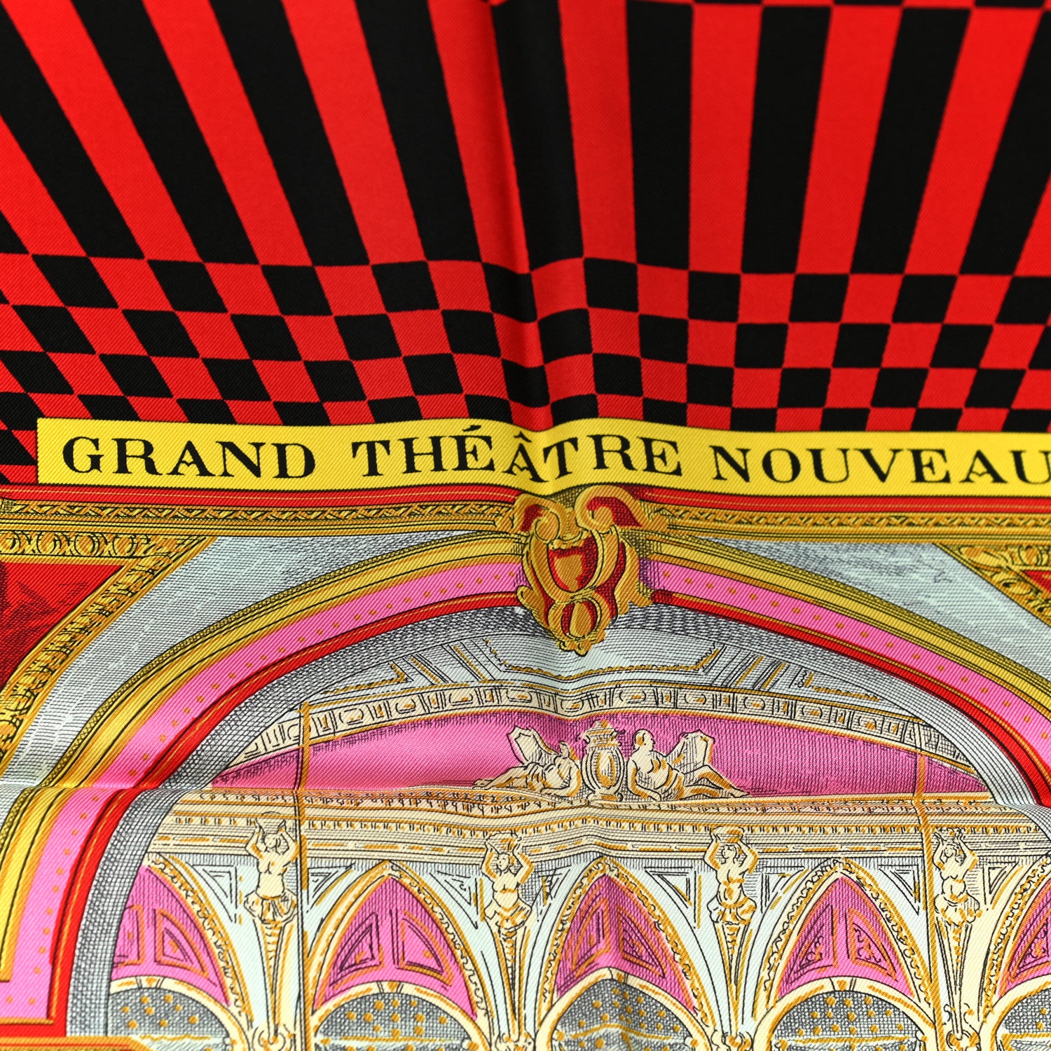 Hermes Silk Grand Theatre Nouveau Scarf 90 Rouge Vert Multicolor 5 of 6