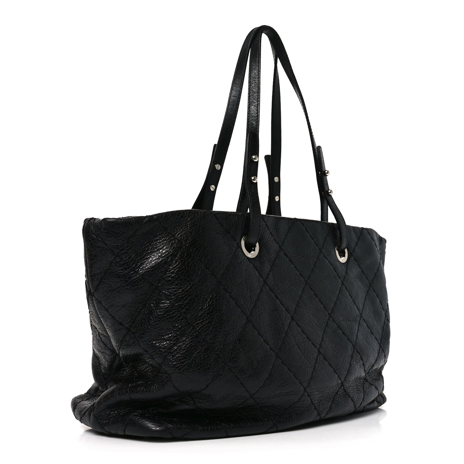 Chanel Glazed Calfskin Large On The Road Tote Black 3 of 10