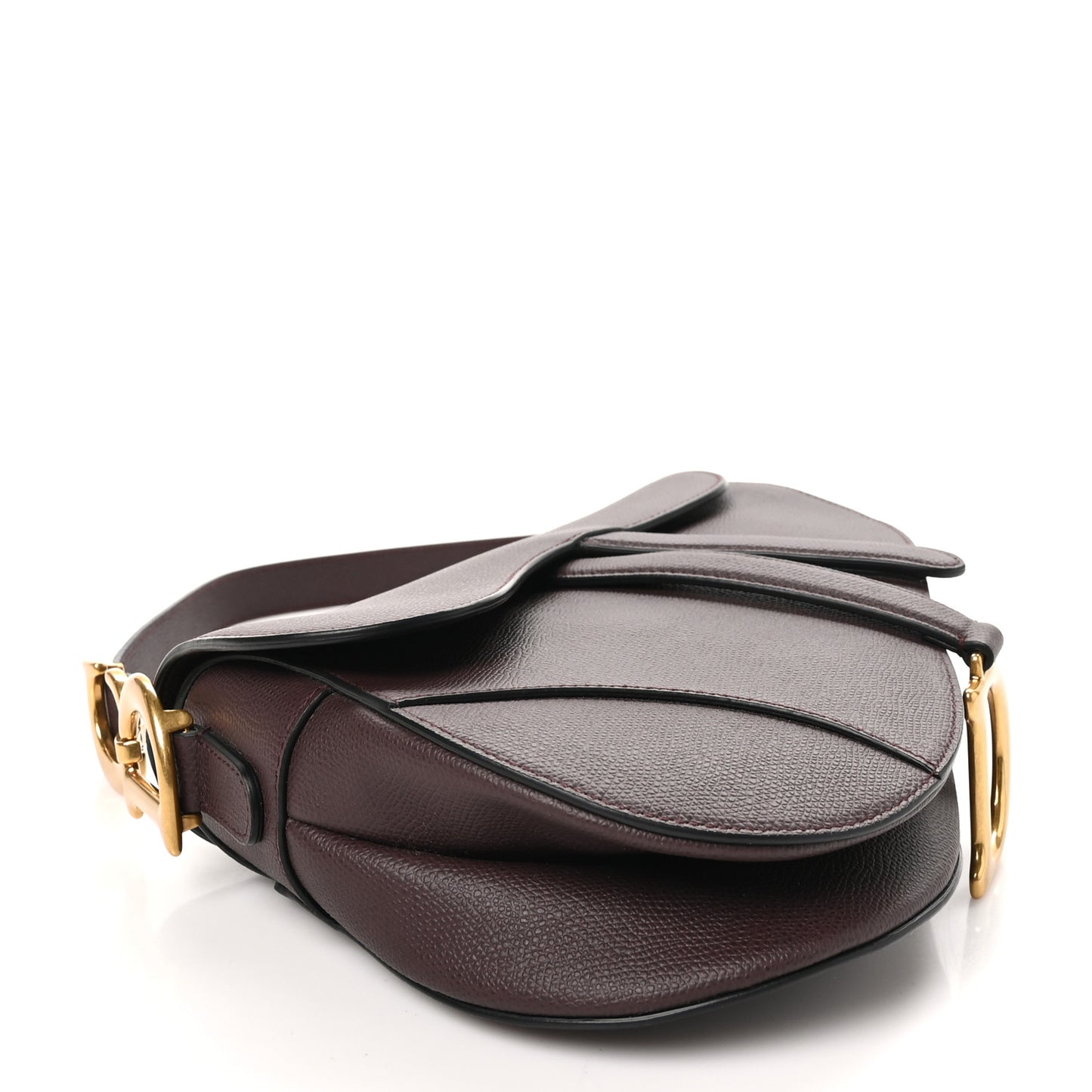 Grained Calfskin Saddle Bag  Burgundy