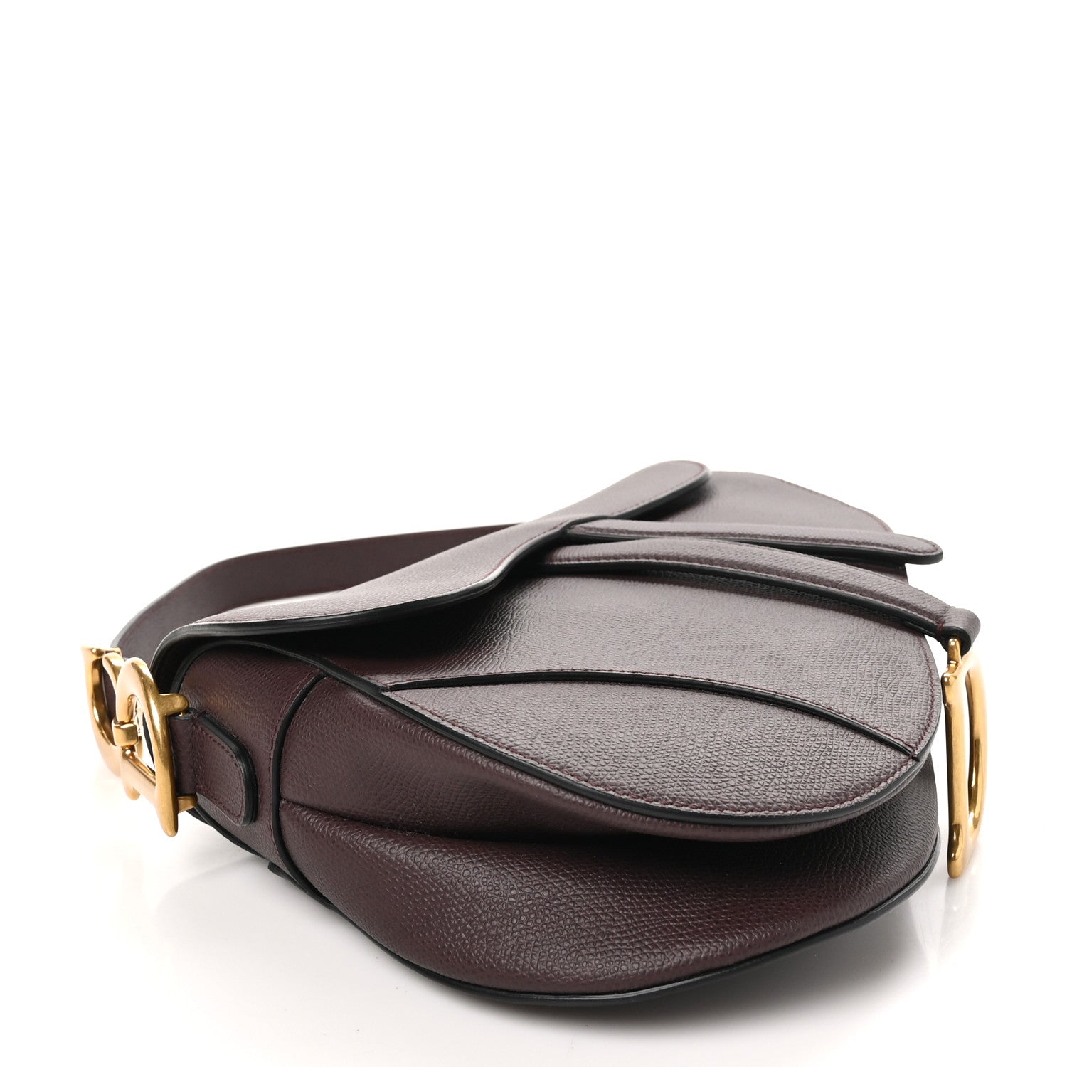 Christian Dior Grained Calfskin Saddle Bag  Burgundy 4 of 10