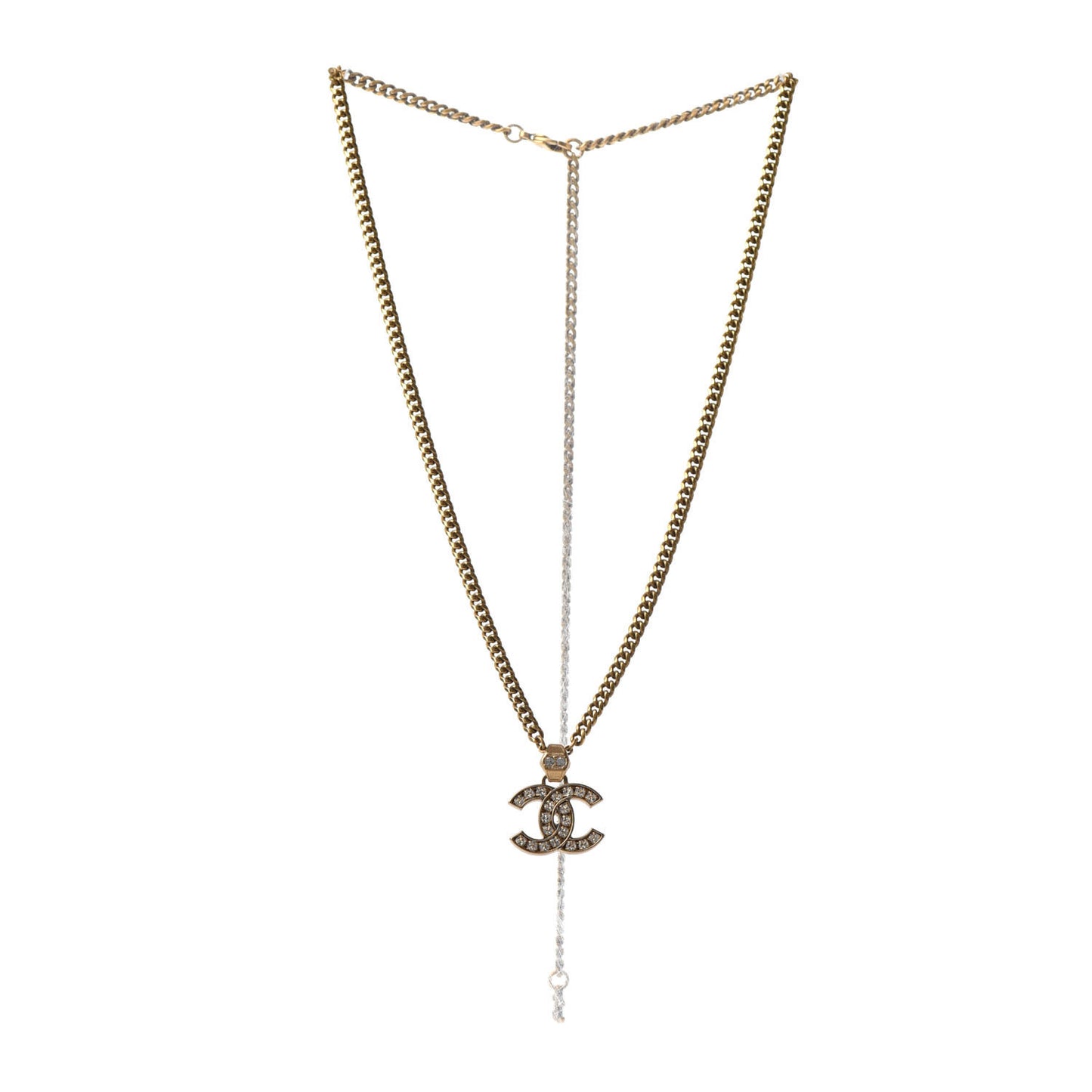 Crystal CC Necklace Gold